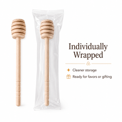 Wooden Honey Dipper — 6 Inch Natural Wood