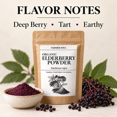 Organic Elderberry Powder (Seedless, Fine-Milled)