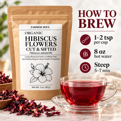 Organic Hibiscus Flowers Loose Herbal Tea