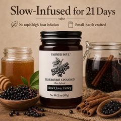 Elderberry Cinnamon Raw Clover Honey Infusion
