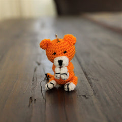 Crochet Tiger Keychain, Amigurumi Handmade Gift, Bag Charm Gift and travel companion tag