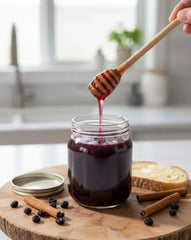 Raw Infused Honey Elderberry Cinnamon 21oz Heavy Pour 16oz Jar 21 Day Process