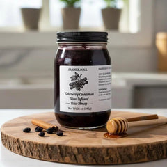 Raw Infused Honey Elderberry Cinnamon 21oz Heavy Pour 16oz Jar 21 Day Process