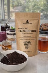 Organic Elderberry Powder - Fine Milled, Seedless Sambucus Nigra, Herbal Tea & Syrup Ingredient, Immune Support