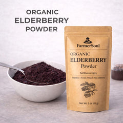 Organic Elderberry Powder - Fine Milled, Seedless Sambucus Nigra, Herbal Tea & Syrup Ingredient, Immune Support