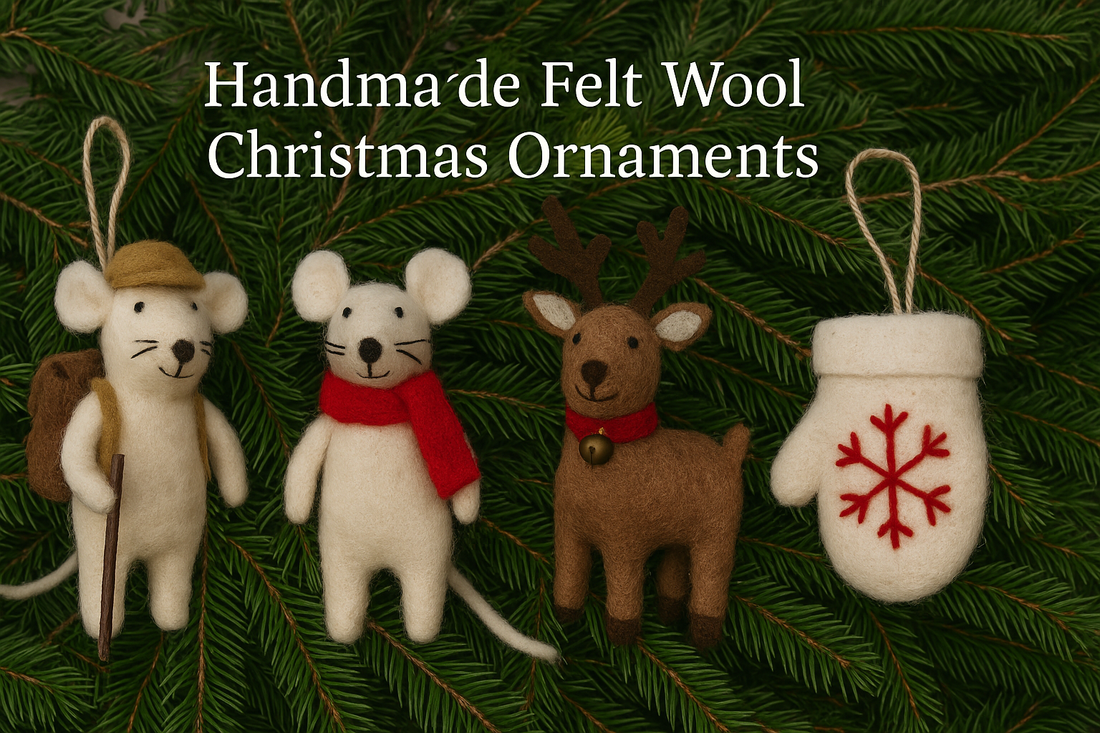Handmade Felt Wool Christmas Ornaments: