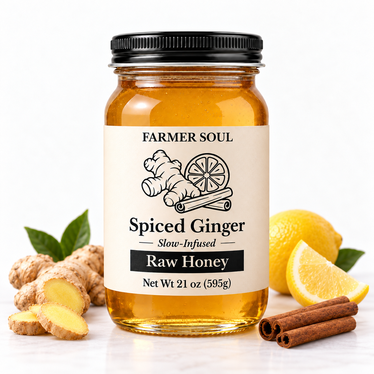 Spiced Ginger Raw Clover Honey Infusion