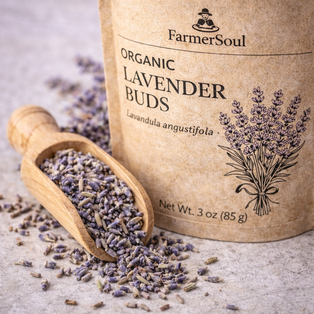 Dried culinary lavender buds close-up high quality