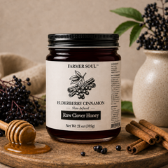 Elderberry Cinnamon Raw Clover Honey Infusion