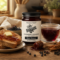 Elderberry Cinnamon Raw Clover Honey Infusion