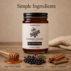 Elderberry Cinnamon Raw Clover Honey Infusion