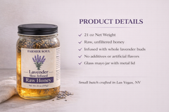 Lavender Cinnamon Raw Clover Honey Infusion