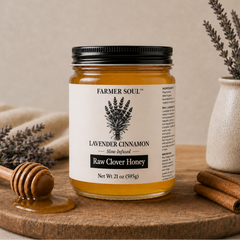 Lavender Cinnamon Raw Clover Honey Infusion