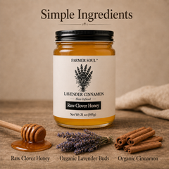 Lavender Cinnamon Raw Clover Honey Infusion