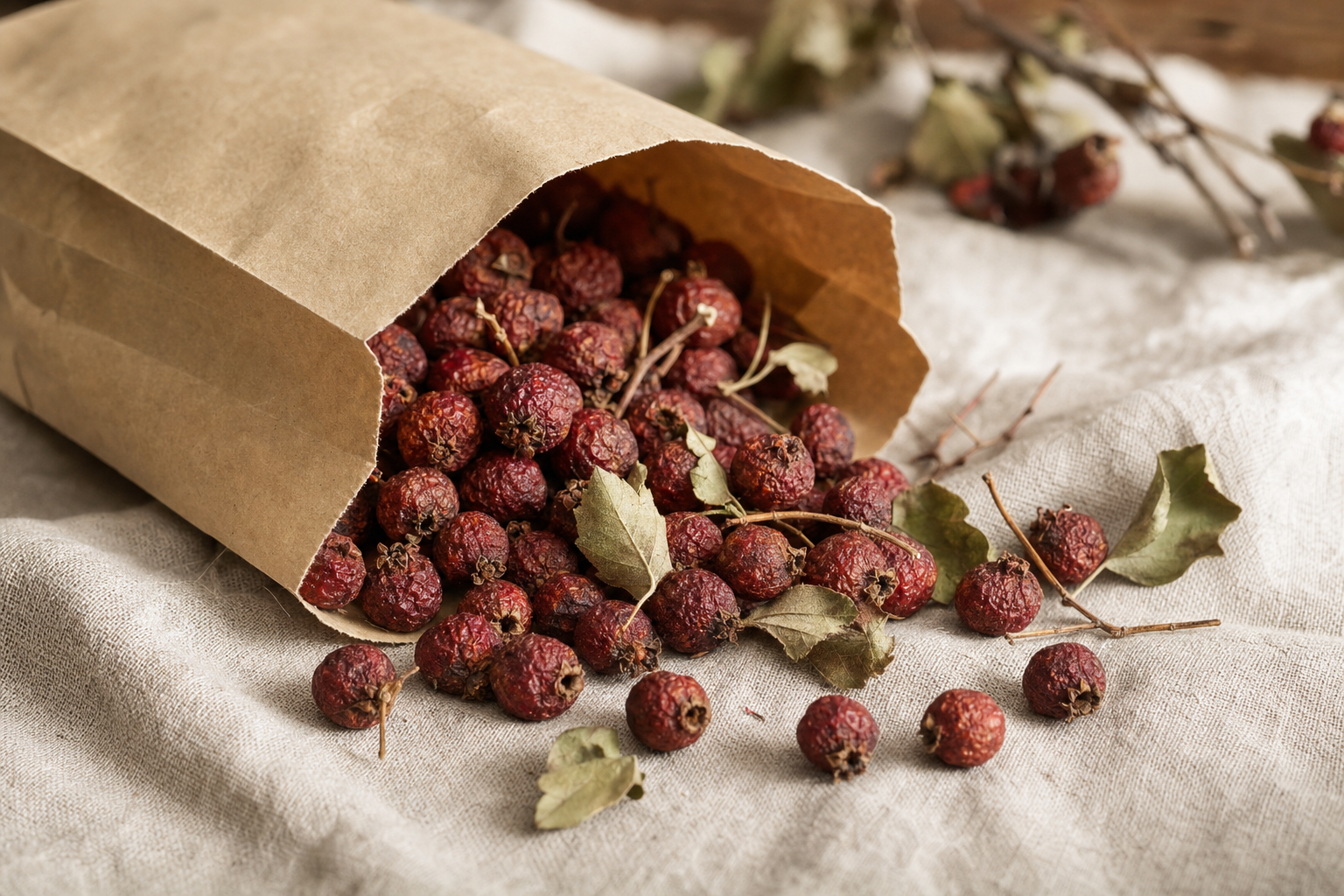 Organic dried hawthorn berries