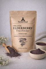 Organic Elderberry Powder - Fine Milled, Seedless Sambucus Nigra, Herbal Tea & Syrup Ingredient, Immune Support