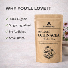Organic Echinacea Herbal Tea | Loose Leaf, Single-Ingredient, Caffeine-Free