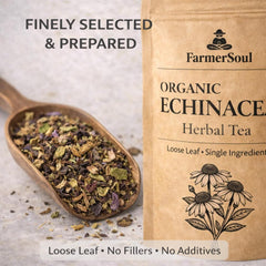 Organic Echinacea Herbal Tea | Loose Leaf, Single-Ingredient, Caffeine-Free