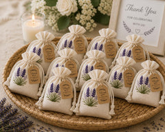 Luxury Lavender Sachet Favor Kit | Full Fill Organic Lavender Sachets | Wedding & Bridal Shower Favors