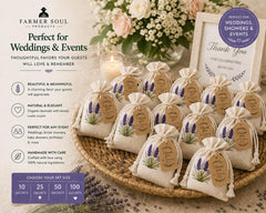 Luxury Lavender Sachet Favor Kit | Full Fill Organic Lavender Sachets | Wedding & Bridal Shower Favors
