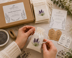 Luxury Lavender Sachet Favor Kit | Full Fill Organic Lavender Sachets | Wedding & Bridal Shower Favors