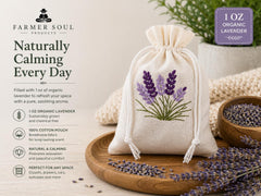 Organic Lavender Sachets  1 oz Cotton Pouches, Embroidered Natural Freshener
