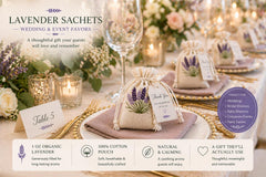Lavender Sachet Wedding Favors – Organic 1 oz Lavender Bags for Bridal Showers, Baby Showers & Event Guest Gifts