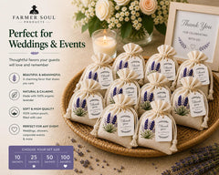Luxury Lavender Sachet Favor Kit | Full Fill Organic Lavender Sachets | Wedding & Bridal Shower Favors