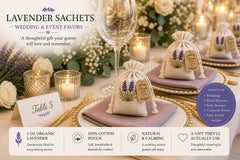 Luxury Lavender Sachet Favor Kit | Full Fill Organic Lavender Sachets | Wedding & Bridal Shower Favors