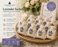 Luxury Lavender Sachet Favor Kit | Full Fill Organic Lavender Sachets | Wedding & Bridal Shower Favors