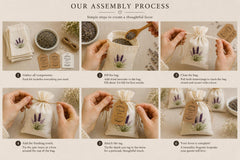 Luxury Lavender Sachet Favor Kit | Full Fill Organic Lavender Sachets | Wedding & Bridal Shower Favors
